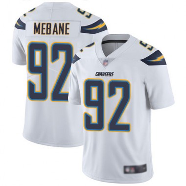 Los Angeles Chargers NFL Football Brandon Mebane White Jersey Men Limited  #92 Road Vapor Untouchable